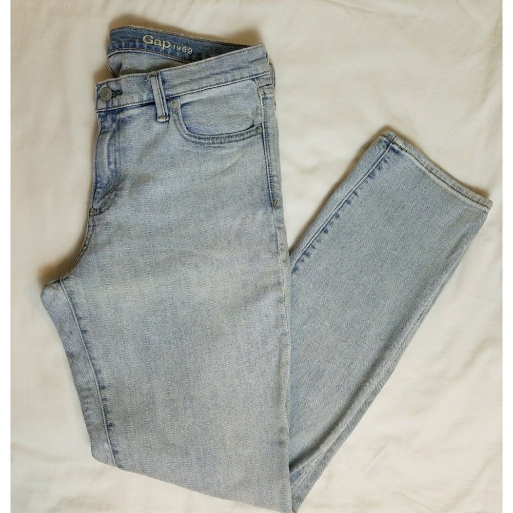 GAP 1969 Real Straight Jeans Acid Wash Light 31r